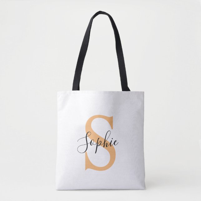 Elegant Script Custom Name Personalized Gift Tote Bag (Front)