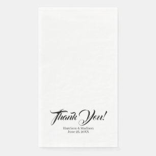 Elegant script custom names thank you Wedding Napkin
