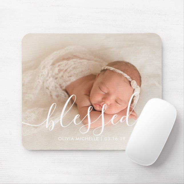 Elegant Script Custom Photo Mouse Pad (With Mouse)
