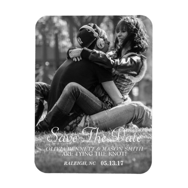 Elegant Script | Custom Photo Save the Date Magnet (Vertical)