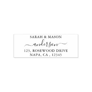 Elegant Script Custom Self Inking Rubber Stamp