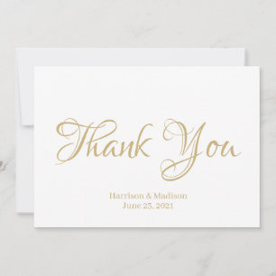 Elegant Script Custom Wedding Thank You Note Card