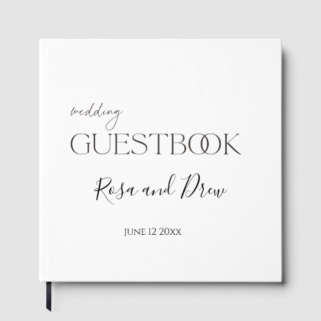Elegant Script - Customizable Wedding Guestbook (Front)
