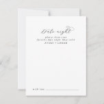 Elegant Script Date Night Idea Advice Card<br><div class="desc">These elegant script date night idea cards are the perfect activity for a simple wedding reception or bridal shower. The minimalist black and white design features fancy romantic typography with modern glam style. Customizable in any colour. Keep the design minimal and classy, as is, or personalize it by adding your...</div>