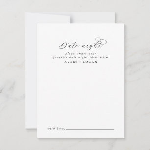 Élégant Script Date Nuit Idée Carte Conseil