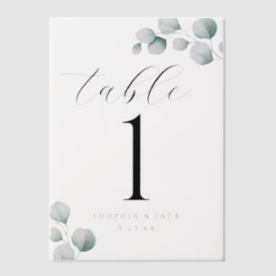Élégant script de calligraphie Numéro de table Euc