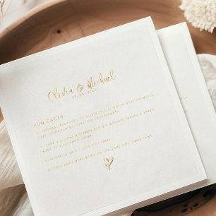 Élégant script de mariage Fun Facts Gold