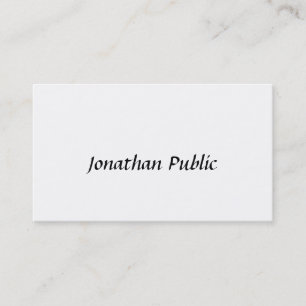 Elegant Script Design Minimalist Modern Plain Business Card