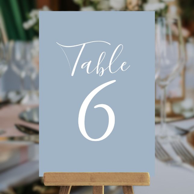 Elegant Script Dusty Blue Table Numbers (Elegant Script Dusty Blue Table Numbers)
