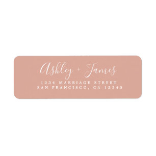 Élégant Script Dusty Mariage rose Adresse de retou
