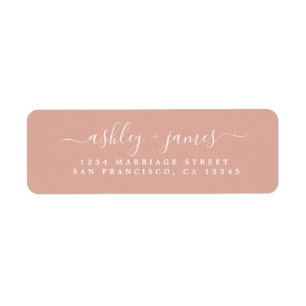 Élégant Script Dusty Mariage rose Adresse de retou