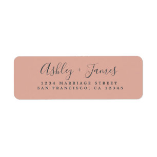 Élégant Script Dusty Mariage rose Adresse de retou