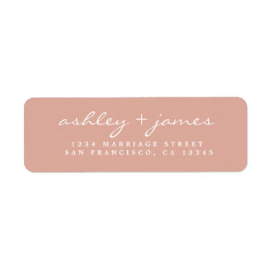 Elegant Script Dusty Pink Wedding Return Address