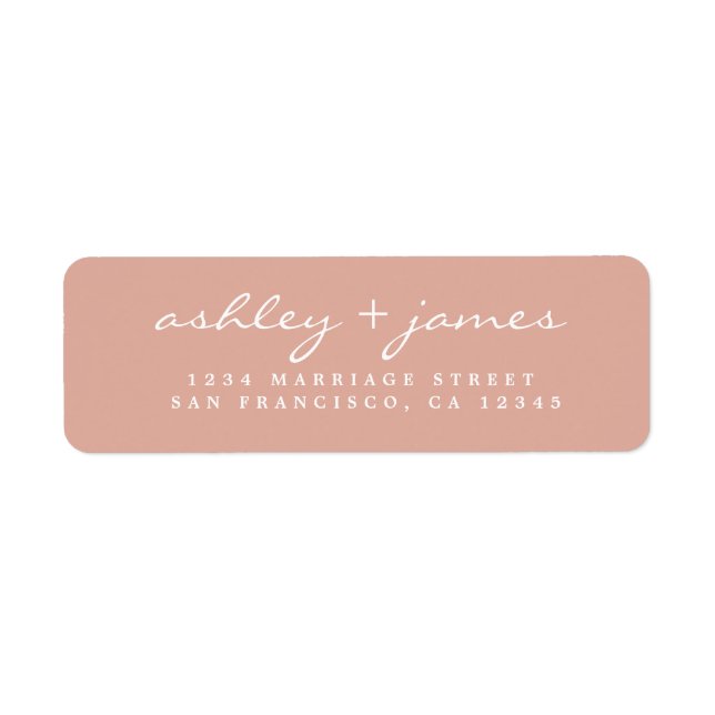 Elegant Script Dusty Pink Wedding Return Address (Front)