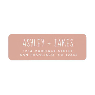 Elegant Script Dusty Pink Wedding Return Address