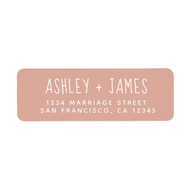 Elegant Script Dusty Pink Wedding Return Address (Front)