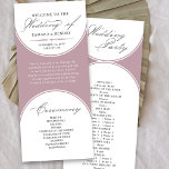 Elegant Script Dusty Rose Arch Wedding Program<br><div class="desc">Dusty rose pink wedding program with modern arches and elegant script calligraphy. Minimalist yet striking design in dusty rose pink and white. Coordinating invitations, stationery and day of event decor can be found in my Wedding Colours collection. If you would like different colours or additional templates for matching products, please...</div>