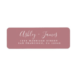 Élégant Script Dusty Rose Mariage Adresse de retou
