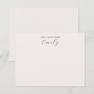 Elegant Script Ecru Personalized Flat Card