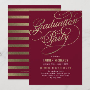 Élégant script ÉDITABLE COULEUR Invitation de grad