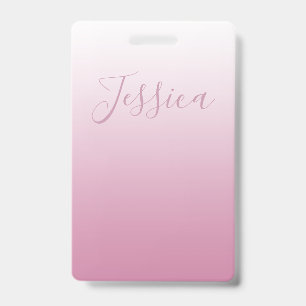 Elegant Script & Editable Pink (any colour) Ombre Badge