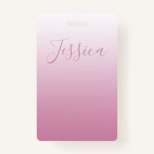 Elegant Script & Editable Pink (any colour) Ombre Badge