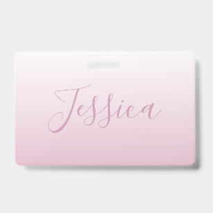 Elegant Script & Editable Pink (any colour) Ombre Badge