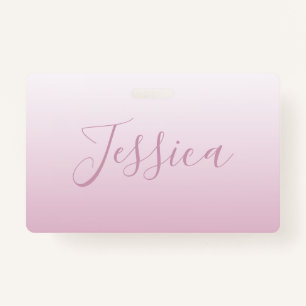 Elegant Script & Editable Pink (any colour) Ombre Badge