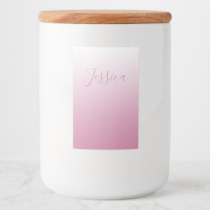 Elegant Script & Editable Pink (any colour) Ombre Food Label