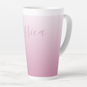 Elegant Script & Editable Pink (any colour) Ombre Latte Mug