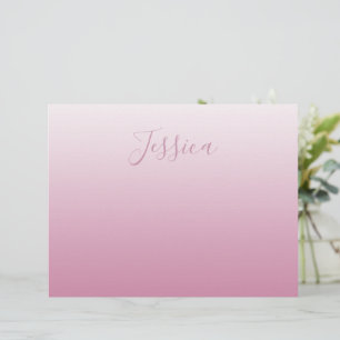Elegant Script & Editable Pink (any colour) Ombre Letterhead