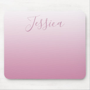Elegant Script & Editable Pink (any colour) Ombre Mouse Pad