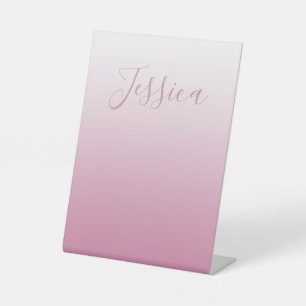 Elegant Script & Editable Pink (any colour) Ombre Pedestal Sign