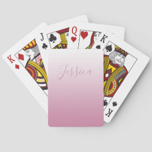 Elegant Script & Editable Pink (any colour) Ombre Playing Cards