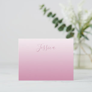 Elegant Script & Editable Pink (any colour) Ombre Postcard