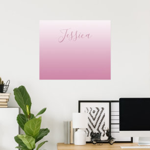 Elegant Script & Editable Pink (any colour) Ombre Poster