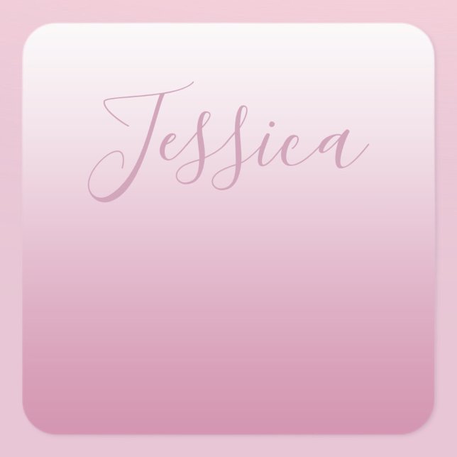 Elegant Script & Editable Pink (any colour) Ombre Square Sticker (Creator Uploaded)