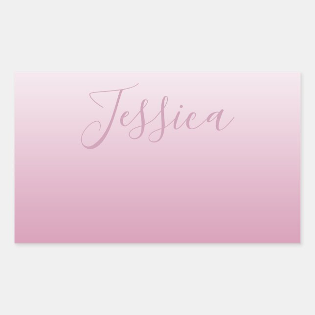 Elegant Script & Editable Pink (any colour) Ombre Sticker (Front)