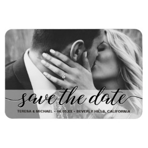 Elegant script engagement Photo Custom Magnet