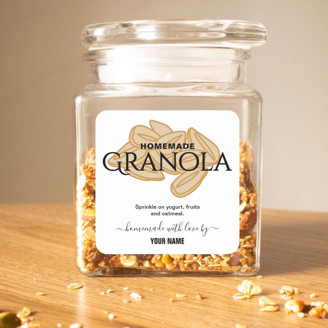 Élégant Script étiquette de granola fait maison (Créateur téléchargé)
