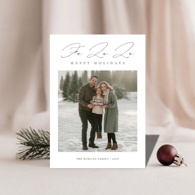 Élégant Script Fa La Minimalist Carte de Noël (Créateur téléchargé)