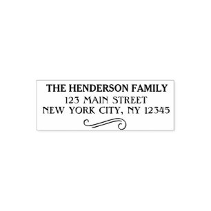 Elegant Script Family Name and Return Address Self-inking Stamp