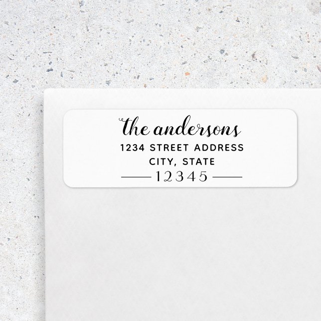 Elegant Script Family Name Custom Return Address (Creator Uploaded)