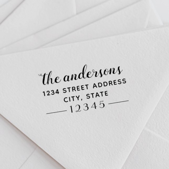 Elegant Script Family Name Return Address Self-inking Stamp (Creator Uploaded)