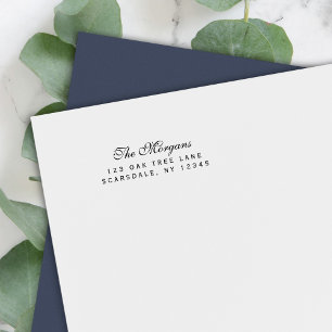 Elegant Script Family Name Return Address Self-inking Stamp