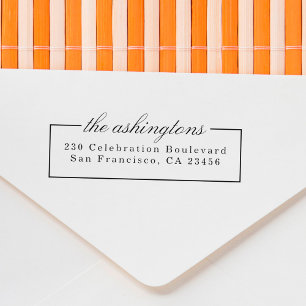 Elegant Script Family Name Vintage Return Address Self-inking Stamp