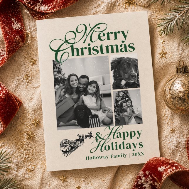 Elegant Script Family Photo Holiday Card (Elegant Script Family Photo Holiday Card)