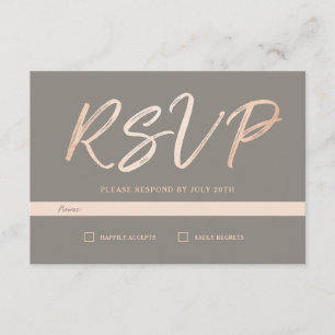 Elegant Script Faux Foil RSVP Card