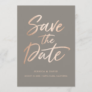 Elegant Script Faux Foil Save the Date