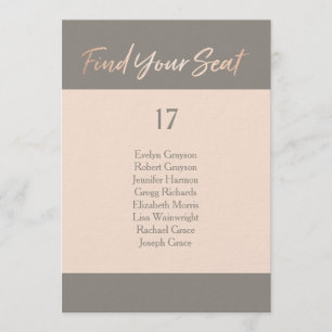 Elegant Script Faux Foil Seating Chart Invitation